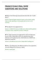 Finance Exam Ii Final Paper&NewLine;Questions And Solutions