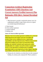Connecticut Architect Registration &NewLine;Examination &lpar;ARE&rpar; Questions And &NewLine;Correct Answers &lpar;Verified Answers&rpar; Plus &NewLine;Rationales 2026 Q&A &vert; Instant Download &NewLine;Pdf 