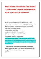 NR 509 Midterm Comprehensive Exam 2026&sol;2027 &vert; 200 Practice Questions & Answers with Detailed Rationales &vert; Advanced Physical Assessment Study Guide &vert; Chamberlain University