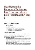New Hampshire Pharmacy Technician Law & Jurisprudence Elite Test Bank &lpar;RSA 318&rpar; &vert; 2026&sol;2027