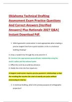 Oklahoma Technical Drafting &NewLine;Assessment Exam Practice Questions &NewLine;And Correct Answers &lpar;Verified &NewLine;Answers&rpar; Plus Rationale 2027 Q&A&vert; &NewLine;Instant Download Pdf&period;
