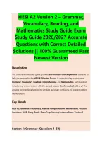 HESI A2 Admission Assessment Exam Version 2 &ndash; Comprehensive Study Guide&comma; Practice Questions & Detailed Answer Explanations 2026&sol;2027