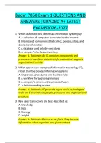 Badm 7050 Exam 1 Questions And &NewLine;Answers &vert;Graded A&plus; Latest &NewLine;Exams2026-2027 