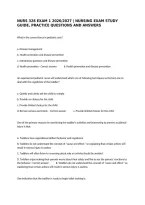 Nurs 328 Exam 1 2026&sol;2027 &vert; Nursing Exam Study Guide&comma; Practice Questions And Answers