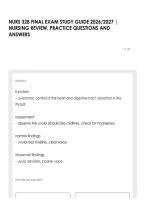 Nurs 328 Final Exam Study Guide 2026&sol;2027 &vert; Nursing Review&comma; Practice Questions And Answers