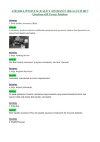 ANEQ101-LIVESTOCK QUALITY ASSURANCE &lpar;BQA&rpar;-LECTURE 9&NewLine;Questions with Correct Solutions