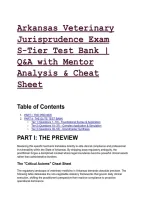 2026&sol;2027 Arkansas Veterinary Jurisprudence Exam S-Tier Test Bank &vert; Q&A with Mentor Analysis & Cheat Sheet