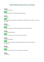 AP PSYCH DRUGS Questions with Correct Solutions