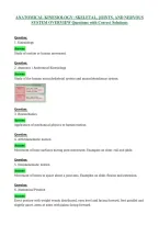 Anatomical Kinesiology&colon; Skeletal&comma; Joints&comma; And Nervous&NewLine;System Overview Questions With Correct Solutions