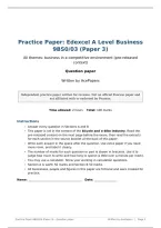 Edexcel A Level Business Practice Papers 1&comma; 2 and 3 with Mark Schemes