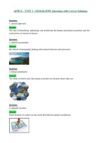 APHUG - UNIT 1 - GEOGRAPHY Questions with Correct Solutions