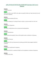 APEA 3P EXAM TEST BANK OVERVIEW Questions with Correct&NewLine;Solutions