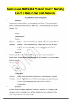 Rasmussen-NUR2488 Mental Health Nursing Exam 3 Questions and Answers 