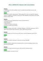 APEA CARDIOLOGY Questions with Correct Solutions