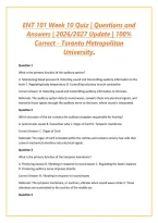 ENT 101 Week 10 Quiz &vert; Questions and Answers &vert; 2026&sol;2027 Update &vert; 100&percnt; Correct - Toronto Metropolitan University&period;&NewLine;