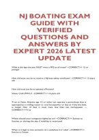 Nj Boating Exam Guide With Verified Questions And Answers By Expert 2026 Latest Update 