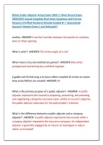 Illinios Public Adjuster Actual Exam 2026 &vert;&vert; Most Recent Exam &NewLine;2026&vert;2027 Actual Complete Real Exam Questions And Correct &NewLine;Answers &lpar;Verified Answers&rpar; Already Graded A&plus; &vert; Guaranteed &NewLine;Success&excl;&excl; Newest Exam &vert; Just Released&excl;&excl;
