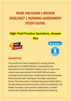 NURS 340 Exam 1 Review 2026&ndash;2027 &vert; Nursing Assessment Study Guide