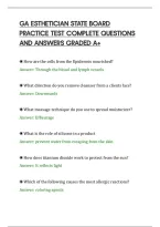 Ga Esthetician State Board&NewLine;Practice Test Complete Questions&NewLine;And Answers Graded A&plus;