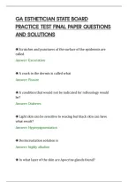Ga Esthetician State Board&NewLine;Practice Test Final Paper Questions&NewLine;And Solutions