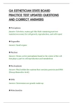 Ga Esthetician State Board&NewLine;Practice Test Updated Questions&NewLine;And Correct Answers