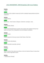 ATLS 10TH EDITION - SHOCK Questions with Correct Solutions