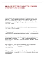 Propane Test Exam 2026 With Verified &NewLine;Questions And Answers