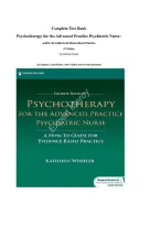 TEST BANK FOR  Psychotherapy for the Advanced Practice Psychiatric Nurse&colon; A How-To Guide for Evidence-Based Practice&comma; 4th Edition&period; By Kathleen Wheeler ISBN&colon;9780826192516 COMPLETE GUIDE All CHAPTERS COVERED 100&percnt; VERIFIED A&plus; GRADE ASSURED&excl;&excl;&excl;&excl;&excl;