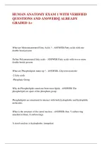 Human Anatomy Exam 1 With Verified &NewLine;Questions And Answers&vert;&vert; Already &NewLine;Graded A&plus;