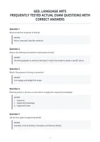 Ged&comma; Language Arts&NewLine;Frequently Tested Actual Exam Questions With&NewLine;Correct Answers