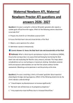 Maternal Newborn ATI&comma; Maternal &NewLine;Newborn Proctor ATI questions and &NewLine;answers 2026- 2027