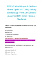 BIOS 242 Microbiology Exam 2026-2027 QUESTIONS AND ANSWERS ALREADY GRADED A&plus;&period;&NewLine;100&percnt; Verified Solutions &vert; Updated Per Latest Guidelines &vert; Graded A&plus;