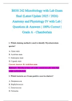 BIOS 242 Microbiology Exam 2026-2027 QUESTIONS AND ANSWERS ALREADY GRADED A&plus;&period;&NewLine;100&percnt; Verified Solutions &vert; Updated Per Latest Guidelines &vert; Graded A&plus;