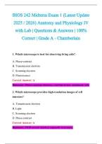 BIOS 242 Exam 2026-2027 QUESTIONS AND ANSWERS ALREADY GRADED A&plus;&period;&NewLine;100&percnt; Verified Solutions &vert; Updated Per Latest Guidelines &vert; Graded A&plus;