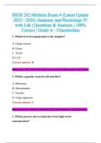 BIOS 242 Exam 2026-2027 QUESTIONS AND ANSWERS ALREADY GRADED A&plus;&period;&NewLine;100&percnt; Verified Solutions &vert; Updated Per Latest Guidelines &vert; Graded A&plus;