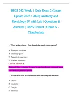 BIOS 242 Exam 2026-2027 QUESTIONS AND ANSWERS ALREADY GRADED A&plus;&period;&NewLine;100&percnt; Verified Solutions &vert; Updated Per Latest Guidelines &vert; Graded A&plus;