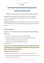 NU 136 Fundamentals of Nursing Prioritization & Delegation Practice Questions&colon; Clinical Judgment&comma; Answers & Rationales &lpar;PDF&rpar; &vert; 2026&ndash;2027 &vert; Galen College of Nursing