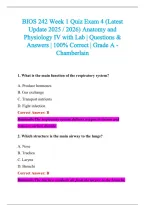BIOS 242 Exam 2026-2027 QUESTIONS AND ANSWERS ALREADY GRADED A&plus;&period;&NewLine;100&percnt; Verified Solutions &vert; Updated Per Latest Guidelines &vert; Graded A&plus;