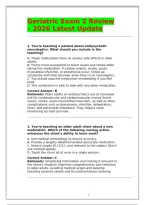 Geriatric Nursing Exam 2 Review &ndash; 2026 Latest Update&colon; Complete Study Guide with Questions&comma; Answers & Detailed Rationales