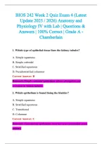 BIOS 242 Exam 2026-2027 QUESTIONS AND ANSWERS ALREADY GRADED A&plus;&period;&NewLine;100&percnt; Verified Solutions &vert; Updated Per Latest Guidelines &vert; Graded A&plus;
