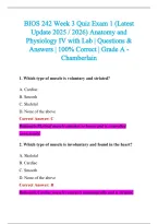 BIOS 242 Exam 2026-2027 QUESTIONS AND ANSWERS ALREADY GRADED A&plus;&period;&NewLine;100&percnt; Verified Solutions &vert; Updated Per Latest Guidelines &vert; Graded A&plus;