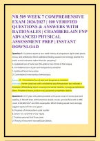 Nr 509 Week 7 Comprehensive Exam 2026&sol;2027 &vert; 100 Verified Questions & Answers With Rationales &vert; Chamberlain Fnp Advanced Physical Assessment Prep &vert; Instant Download