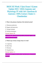 BIOS 242 Exam 2026-2027 QUESTIONS AND ANSWERS ALREADY GRADED A&plus;&period;&NewLine;100&percnt; Verified Solutions &vert; Updated Per Latest Guidelines &vert; Graded A&plus;