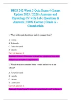 BIOS 242 Exam 2026-2027 QUESTIONS AND ANSWERS ALREADY GRADED A&plus;&period;&NewLine;100&percnt; Verified Solutions &vert; Updated Per Latest Guidelines &vert; Graded A&plus;