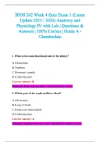 BIOS 242 Exam 2026-2027 QUESTIONS AND ANSWERS ALREADY GRADED A&plus;&period;&NewLine;100&percnt; Verified Solutions &vert; Updated Per Latest Guidelines &vert; Graded A&plus;