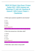 BIOS 242 Exam 2026-2027 QUESTIONS AND ANSWERS ALREADY GRADED A&plus;&period;&NewLine;100&percnt; Verified Solutions &vert; Updated Per Latest Guidelines &vert; Graded A&plus;