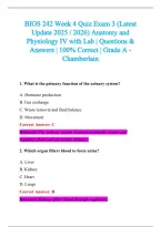 BIOS 242 Exam 2026-2027 QUESTIONS AND ANSWERS ALREADY GRADED A&plus;&period;&NewLine;100&percnt; Verified Solutions &vert; Updated Per Latest Guidelines &vert; Graded A&plus;