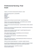 Professional Nursing&period; Final Exam Questions  and Answers