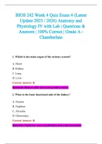 BIOS 242 Exam 2026-2027 QUESTIONS AND ANSWERS ALREADY GRADED A&plus;&period;&NewLine;100&percnt; Verified Solutions &vert; Updated Per Latest Guidelines &vert; Graded A&plus;
