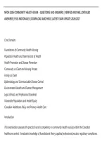 Nfdn 2006 Community Health Exam &ndash; Questions And Answers &vert; Verified And Well Detailed&NewLine;Answers &vert; Plus Rationales &vert; Download And Pass &vert; Latest Exam Update 2026&sol;2027